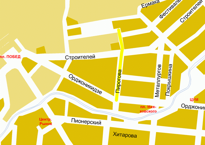 Пирогова улица карта